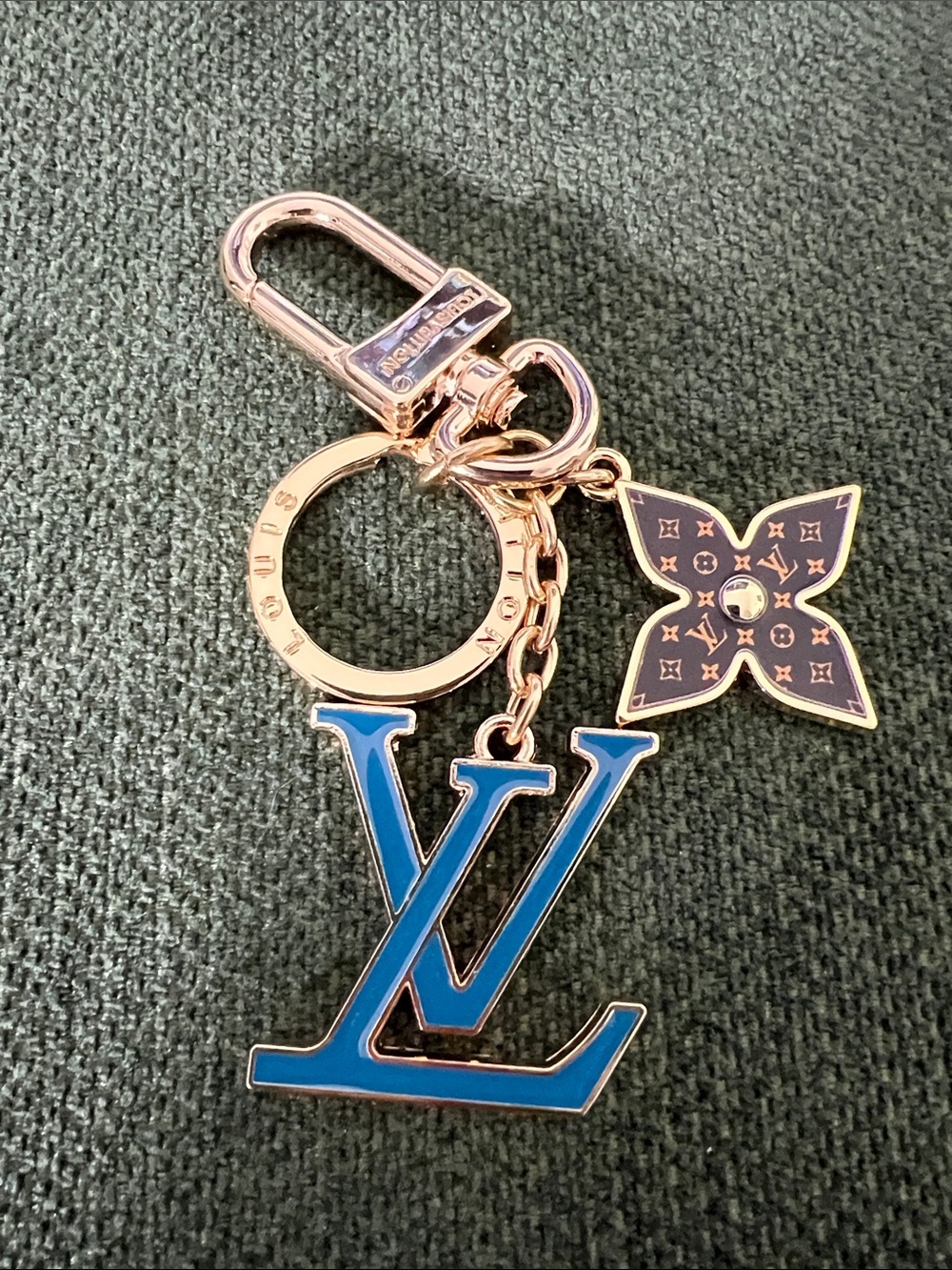 Blue Monogram Key Charm